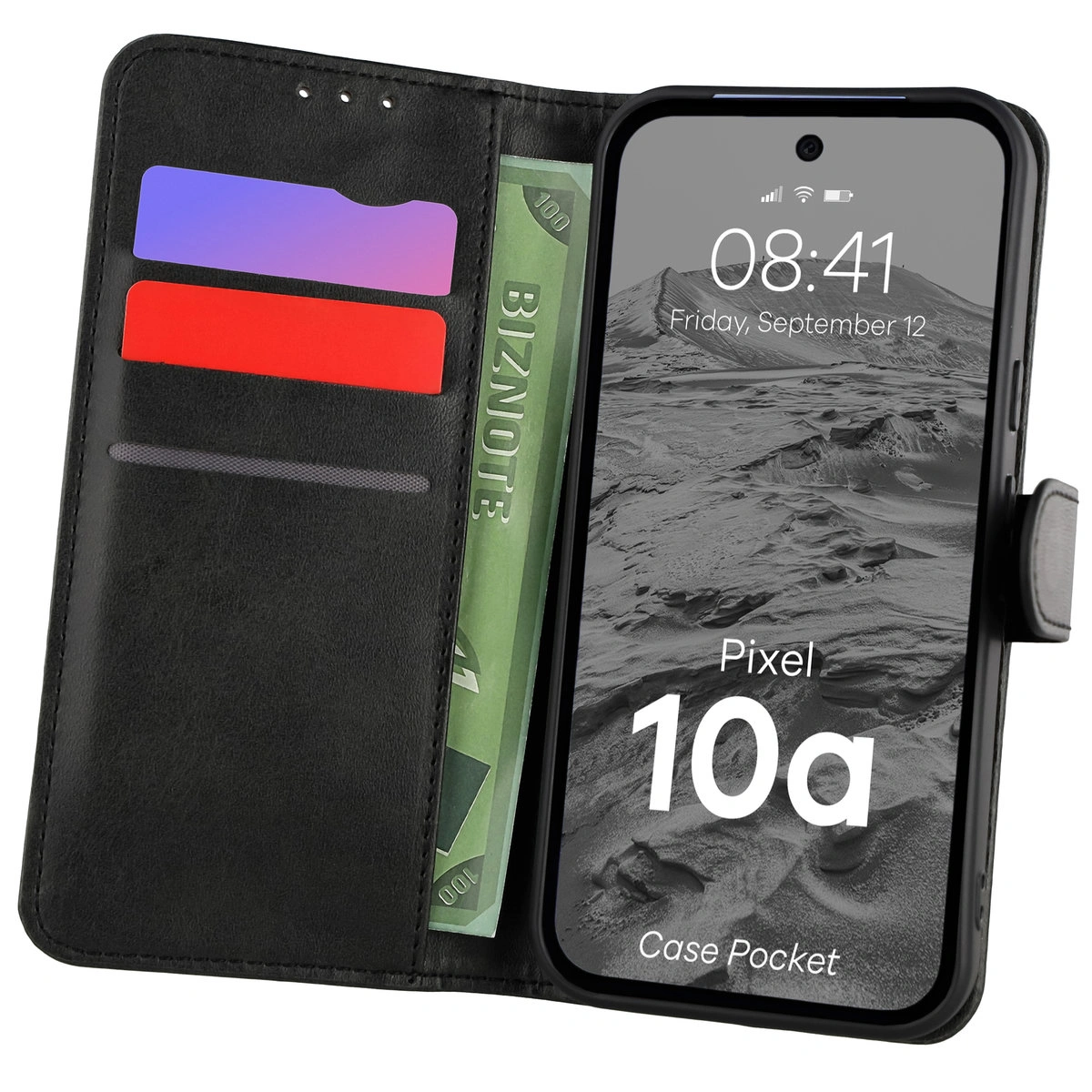 Etui z klapką z miejscem na karty Bizon Case Pocket do Google Pixel 10a