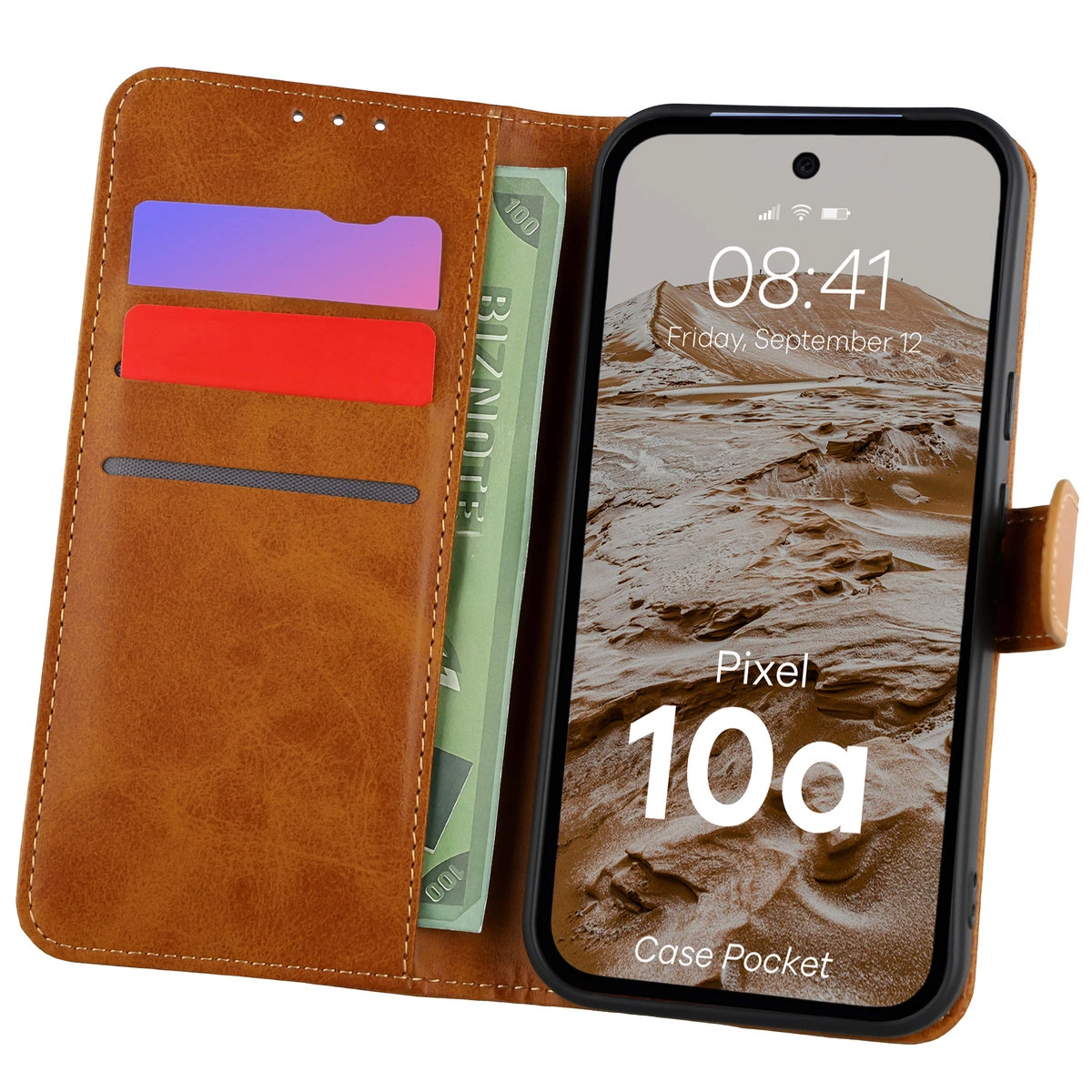 Etui z klapką z miejscem na karty Bizon Case Pocket do Google Pixel 10a