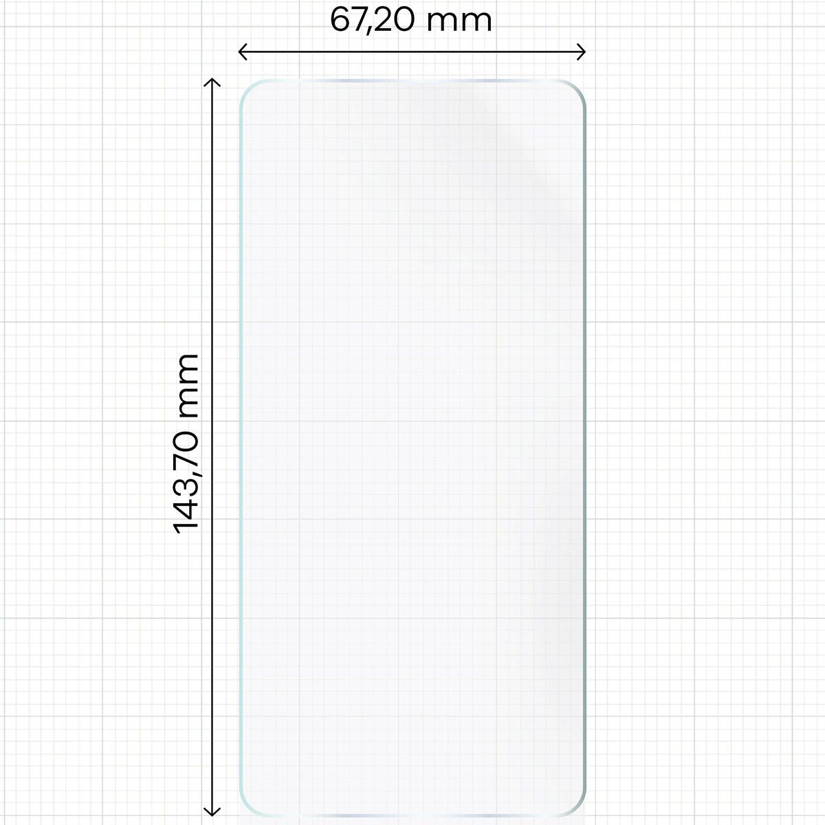 Miarka z wymiarami folii hydrożelowej Bizon Film Hydrogel Front do Google Pixel 8
