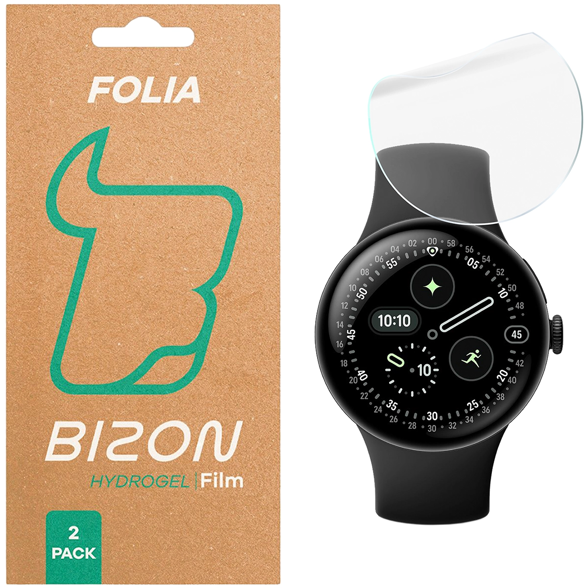 Folia hydrożelowa Bizon Watch Film Hydrogel Duo dla Google Pixel Watch 4 45 mm