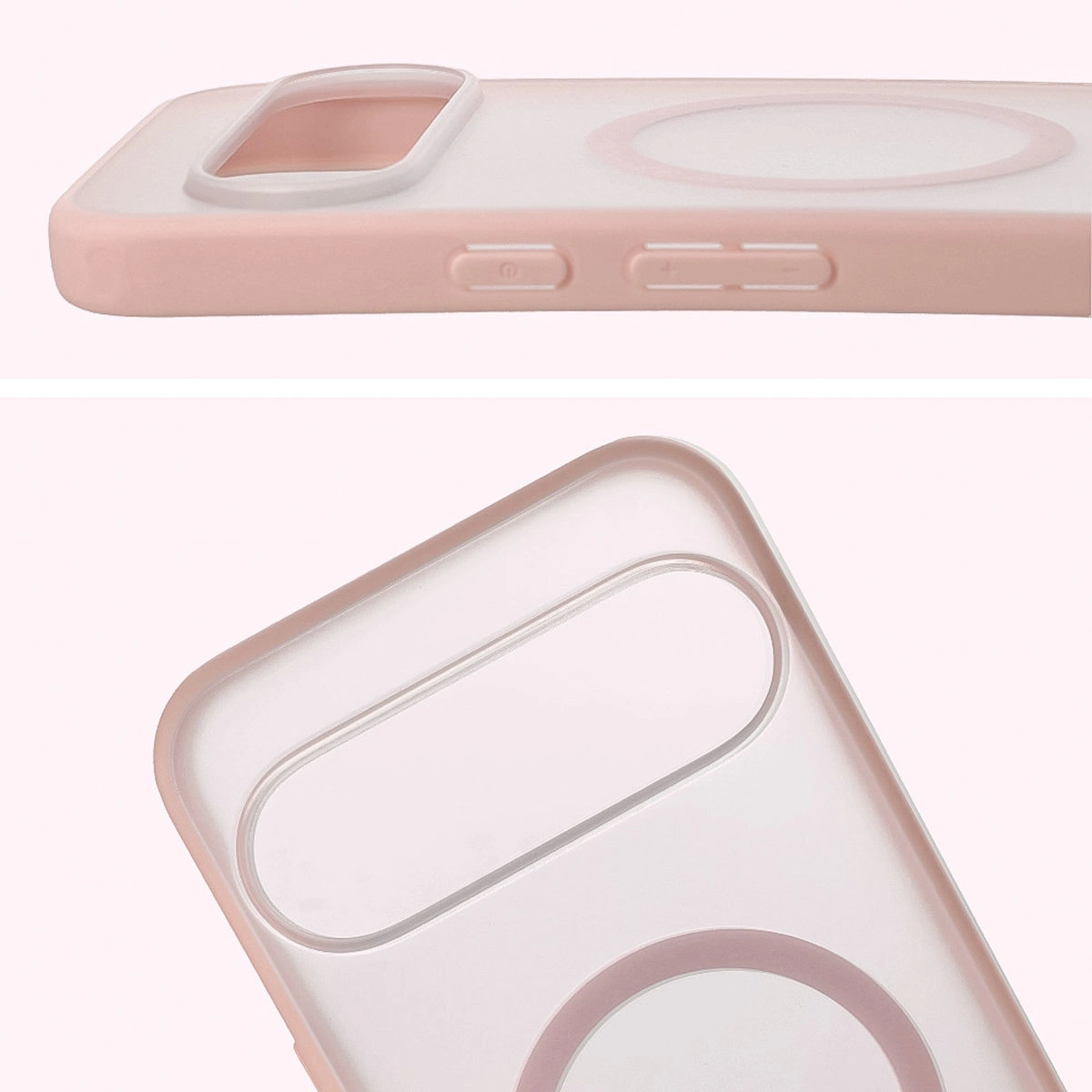 Pełne wycięcie i podwyższone krawędzie aparatu w etui Bizon Case MatteO do Google Pixel 10 Pro XL