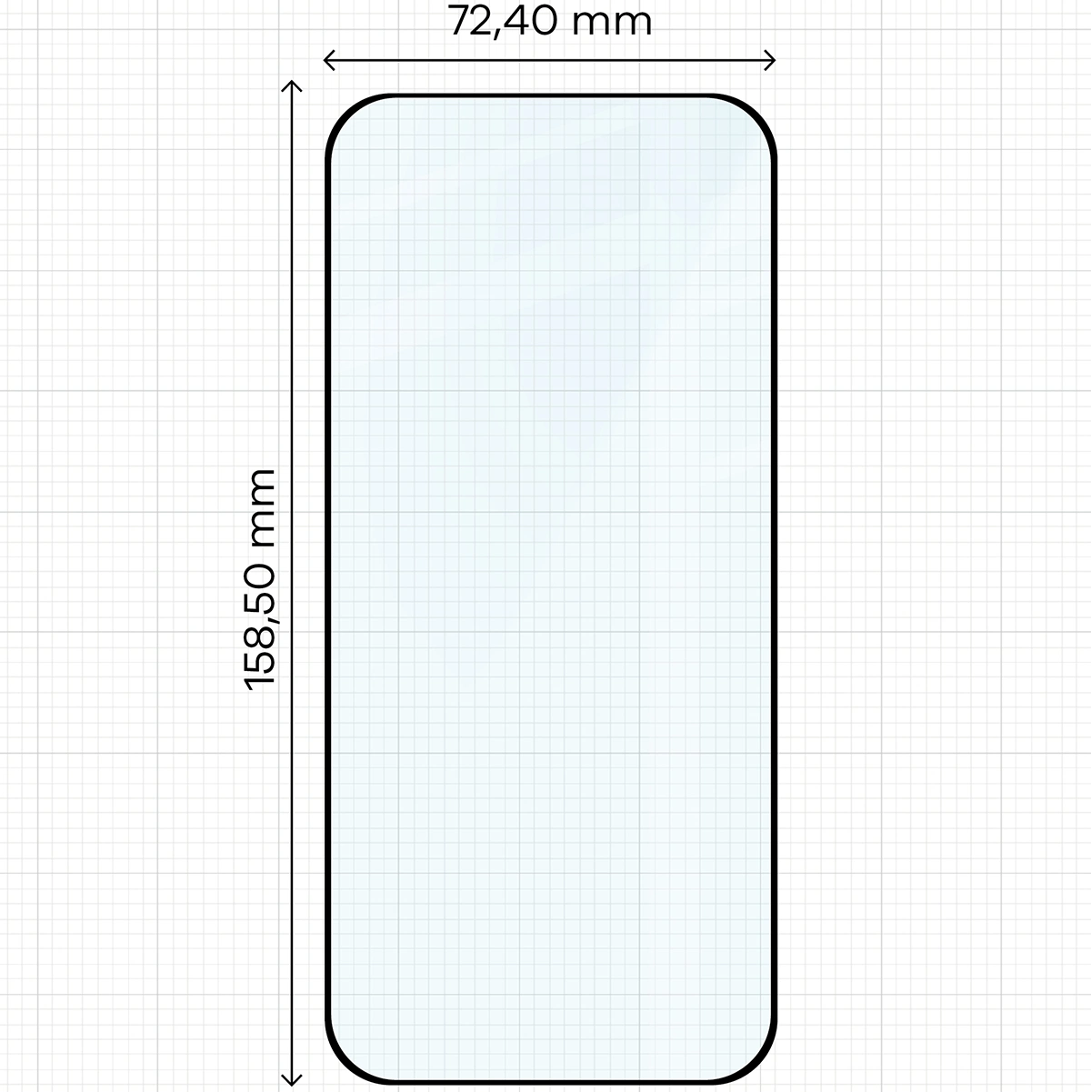 Miarka z wymiarami szkła hartowanego Bizon Glass Edge do Google Pixel 10 Pro XL
