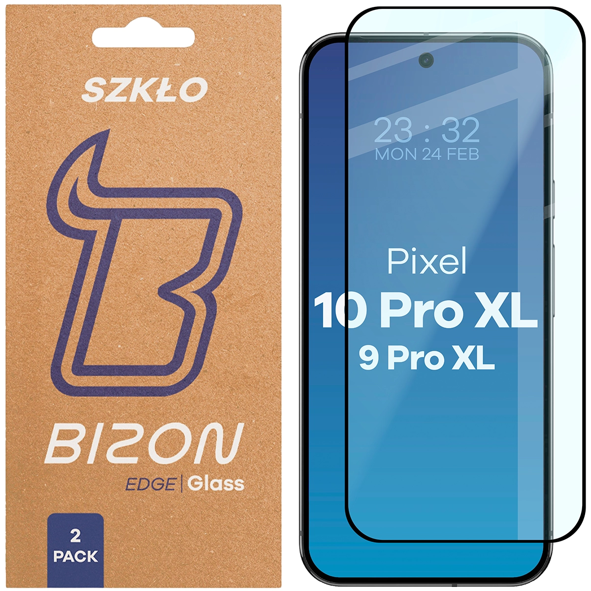 Szkło hartowane na cały ekran Bizon Glass Edge Duo dla Google Pixel 10 Pro XL / Google Pixel 9 Pro XL