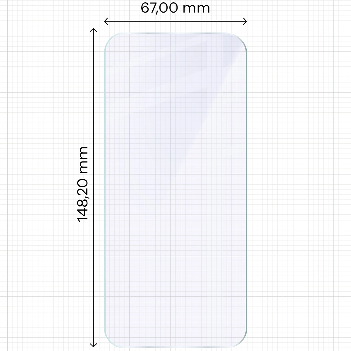 Miarka z wymiarami szkła hybrydowego Bizon Hybrid Mule Duo do Google Pixel 10 Pro
