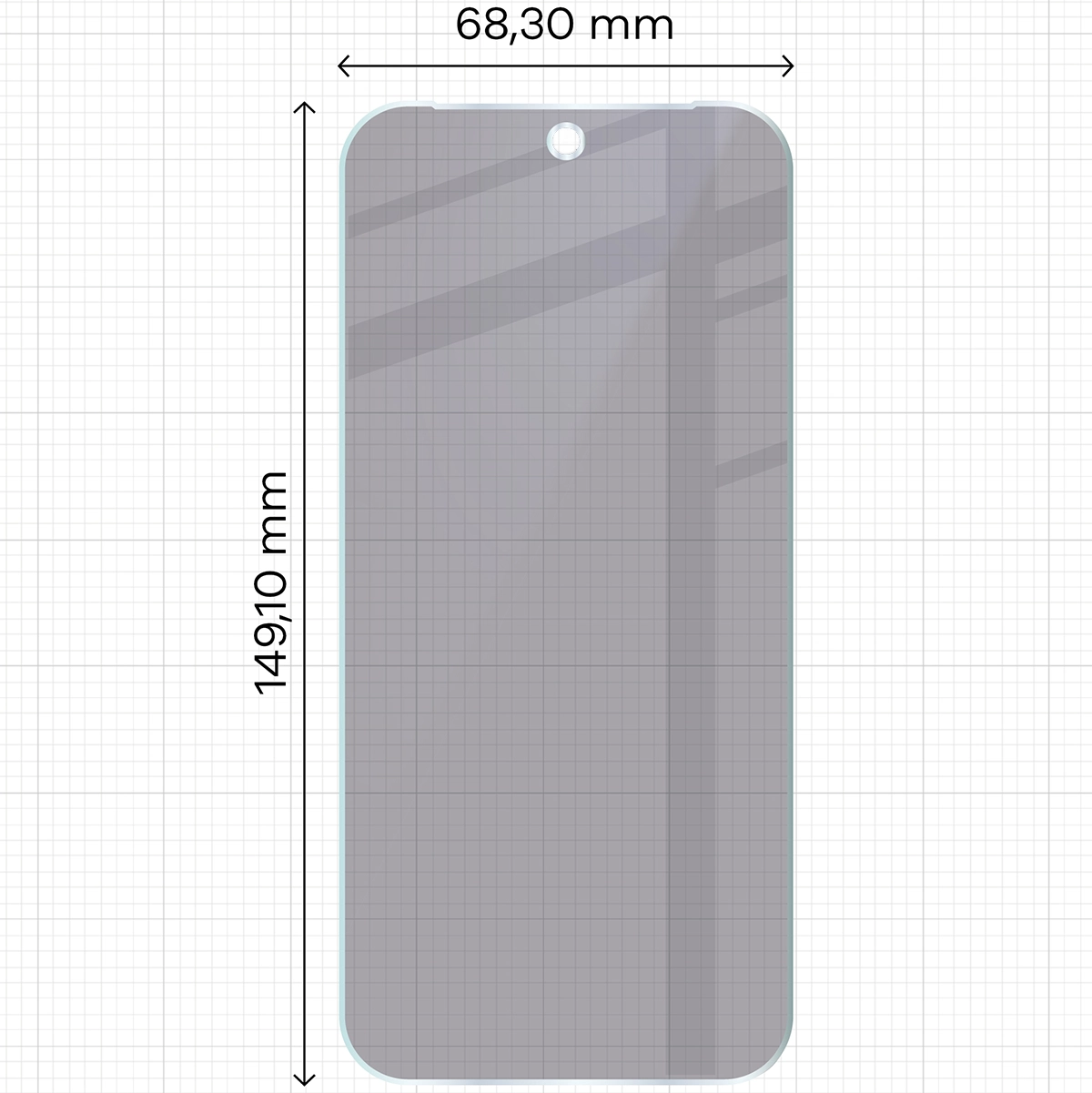 Wymiary szkła Bizon Hybrid Shadow do Google Pixel 10
