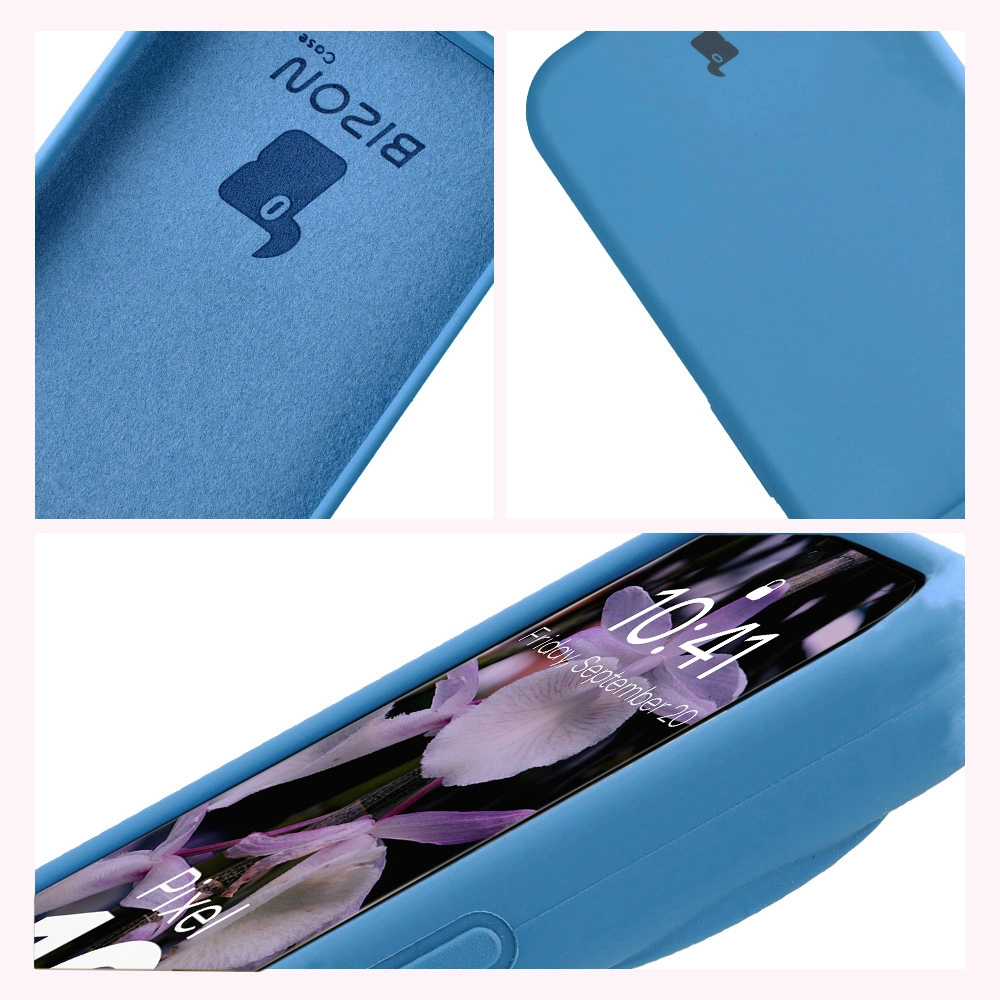Konstrukcja etui Bizon Soft Case: zintegrowane osłony, podwyższone krawędzie i wyściółka z mikrofibry do Google Pixel 10 / Google Pixel 10 Pro