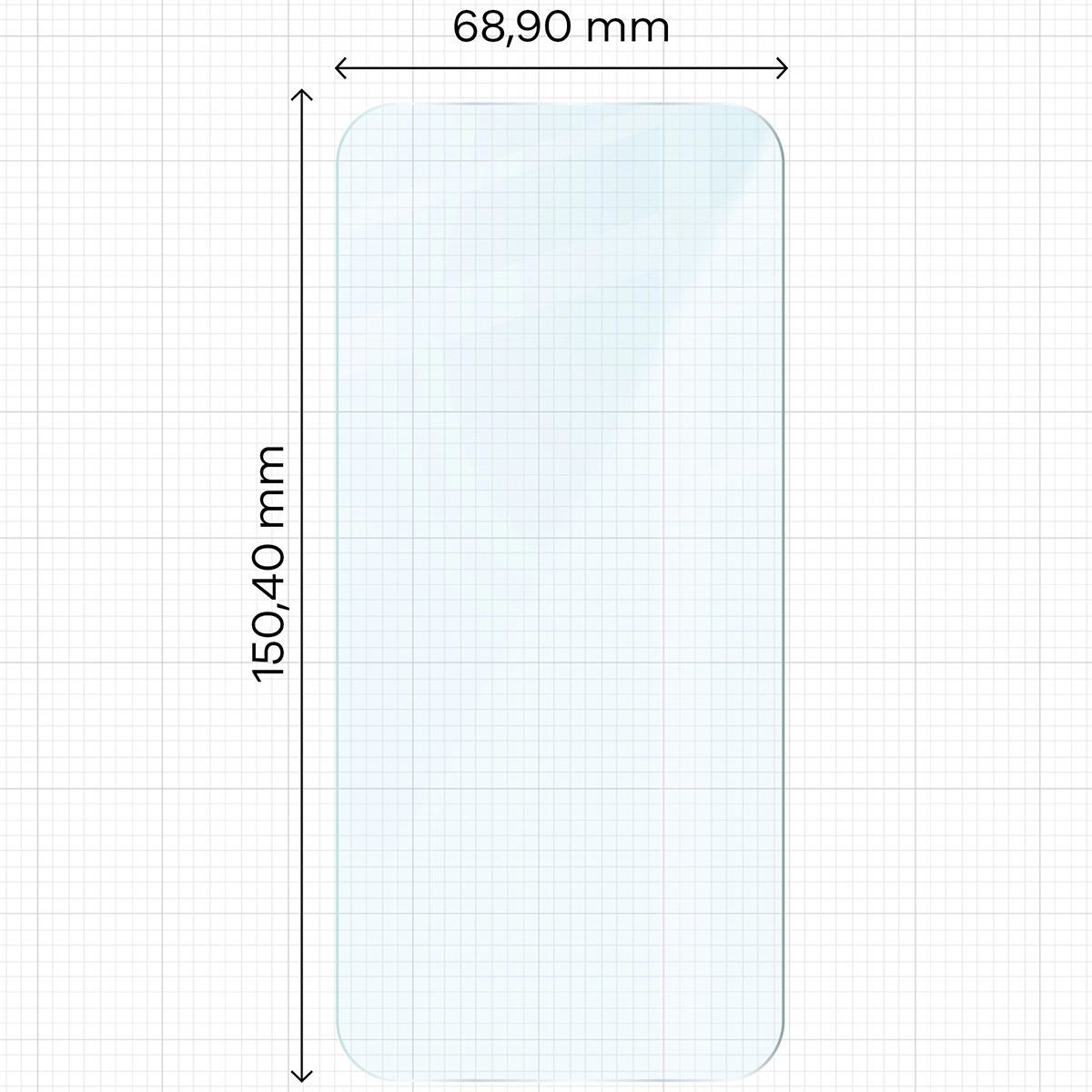 Miarka z wymiarami szkła hartowanego Bizon Glass Clear do Google Pixel 9a