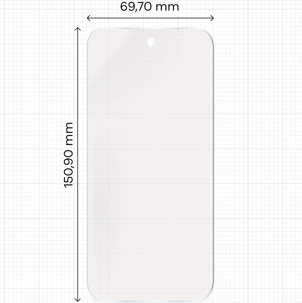 Miarka z wymiarami folii matowej Bizon Film Sun do Google Pixel 9a