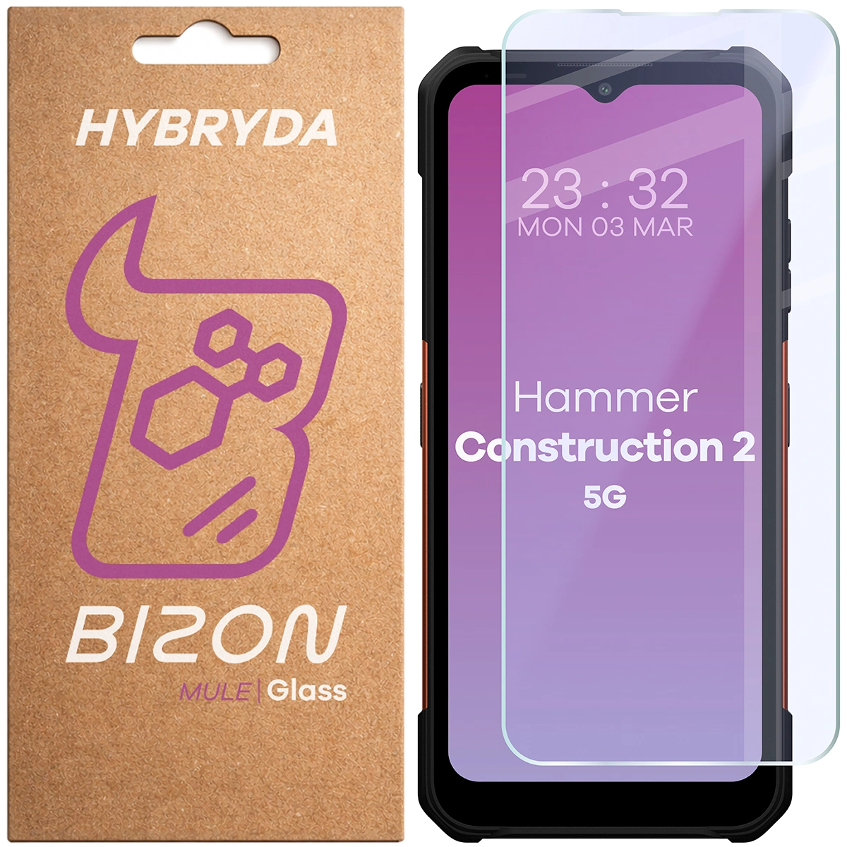 Szkło hybrydowe na ekran Bizon Hybrid Mule do HAMMER Construction 2 5G / Military Edition / Thermal 5G / Thermal 5G Military Edition