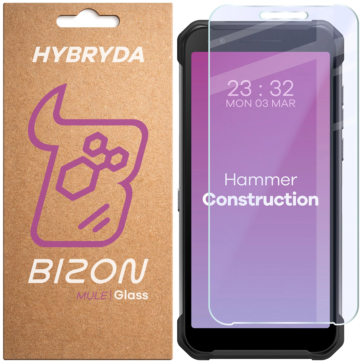 Szkło hybrydowe na ekran Bizon Hybrid Mule do HAMMER Construction