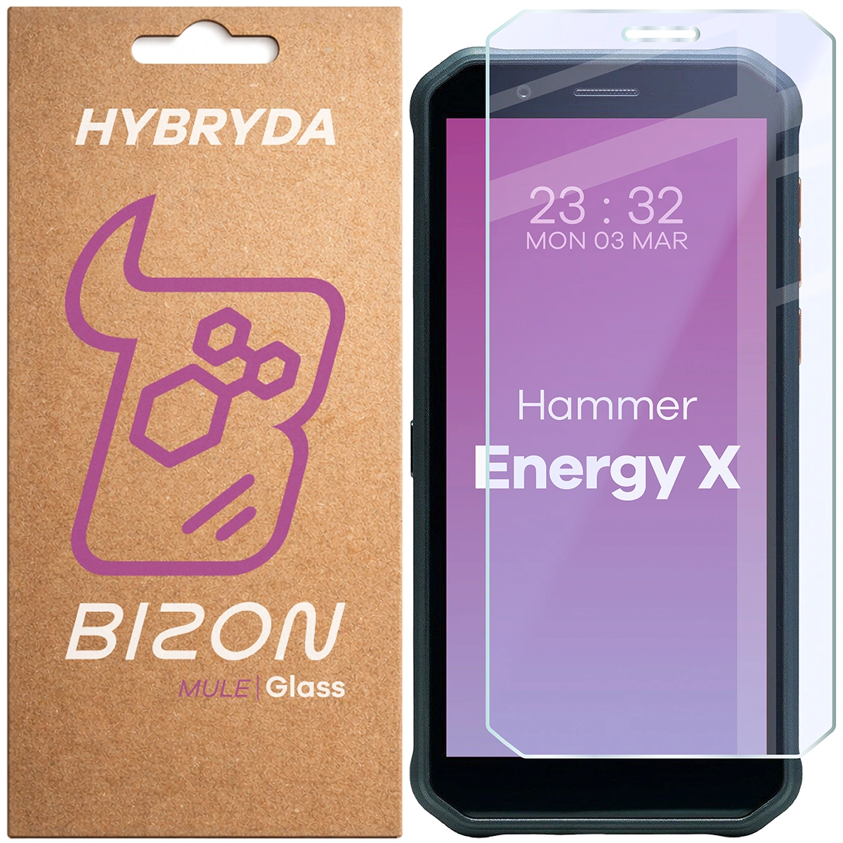 Szkło hybrydowe na ekran Bizon Hybrid Mule do HAMMER Energy X