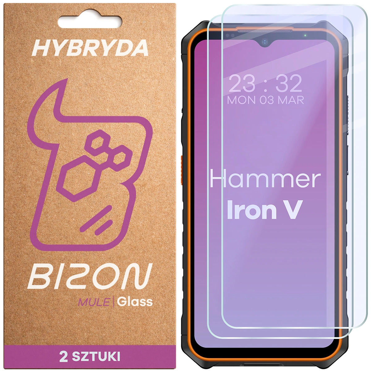 Elastyczne szkło hybrydowe Bizon Hybrid Mule Duo do HAMMER Iron V, 2 sztuki