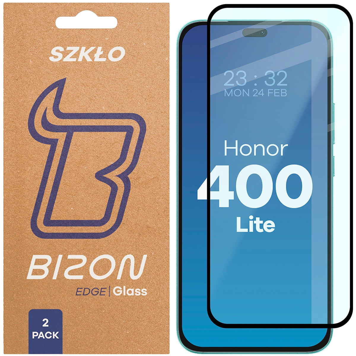 Szkło hartowane na cały ekran Bizon Glass Edge Duo dla Honor 400 Lite 5G