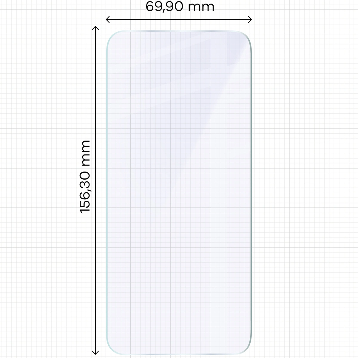 Miarka z wymiarami szkła hybrydowego Bizon Hybrid Mule Duo do Honor 400 Lite 5G