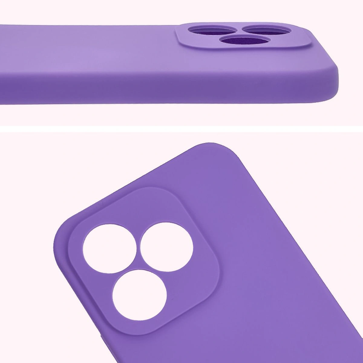 Zbliżenie na wycięcia na obiektywy w etui Bizon Soft Case do Honor 400 Lite 5G