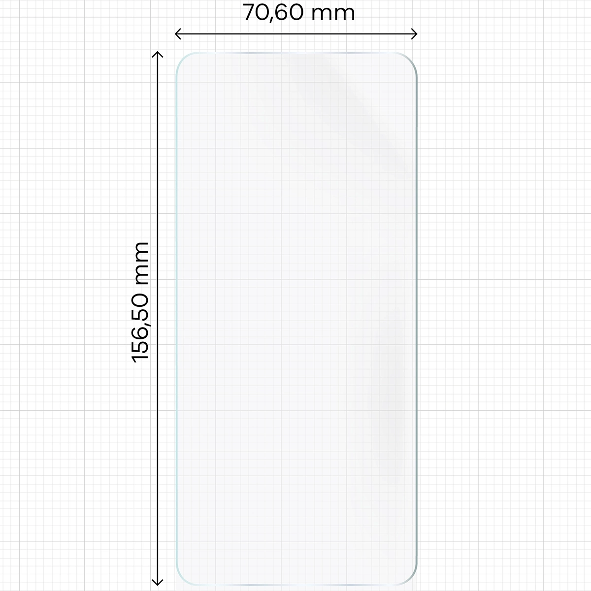 Miarka z wymiarami folii hydrożelowej Bizon Film Hydrogel Front do Honor 400 Pro 5G