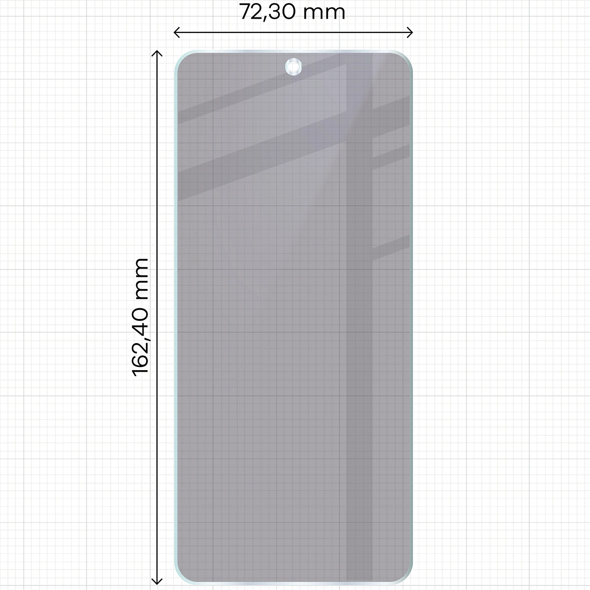 Wymiary szkła Bizon Hybrid Shadow do Honor 400 Smart