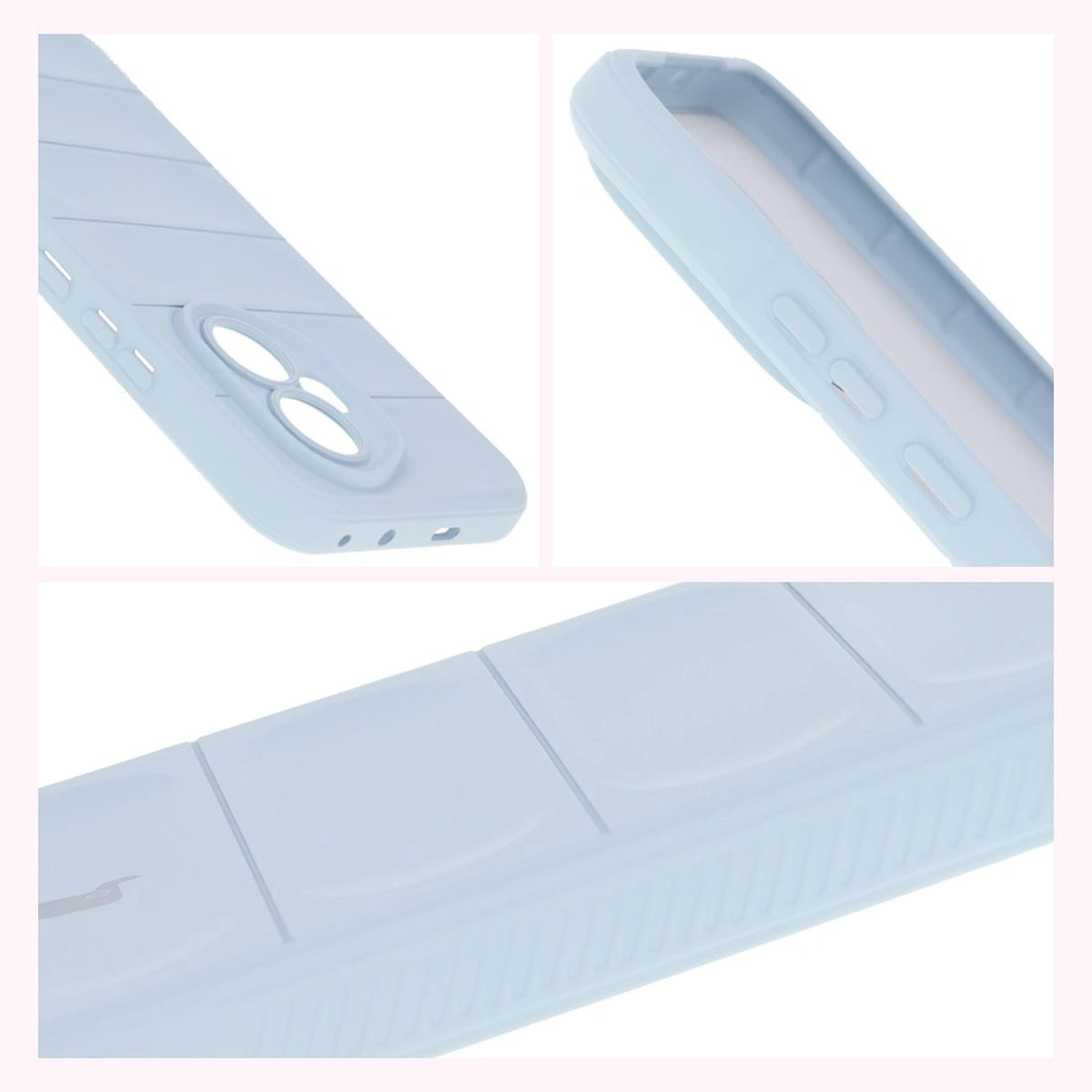 Teksturowane boki i podwyższone krawędzie ekranu i aparatu w etui Bizon Case Tur do Honor 400 5G