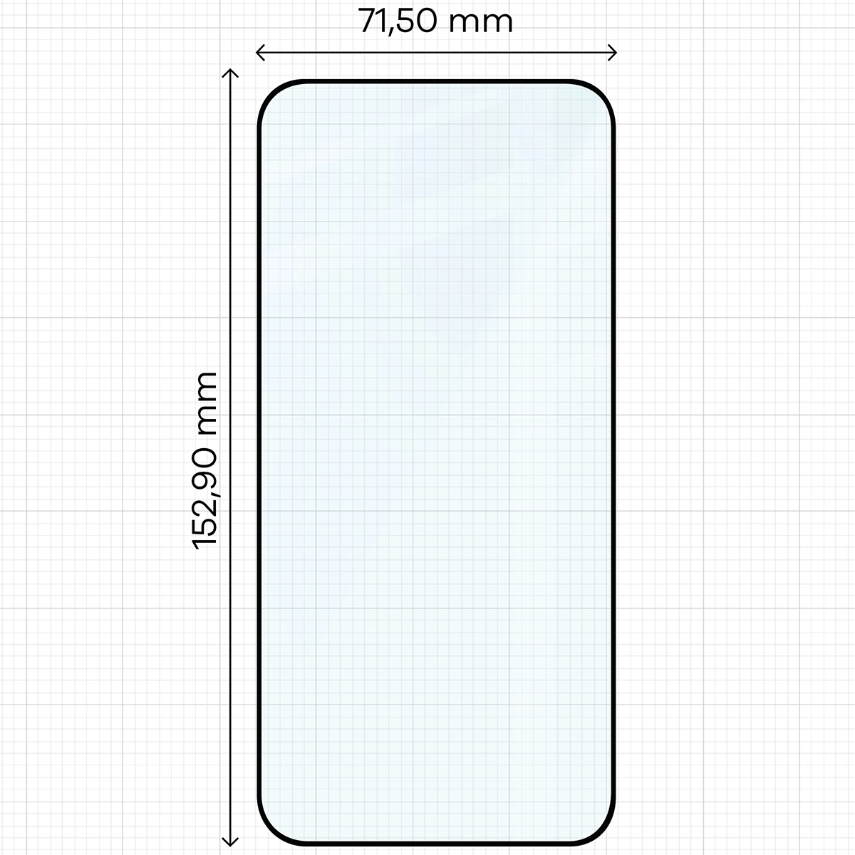 Miarka z wymiarami szkła hartowanego Bizon Glass Edge do Honor 400 5G