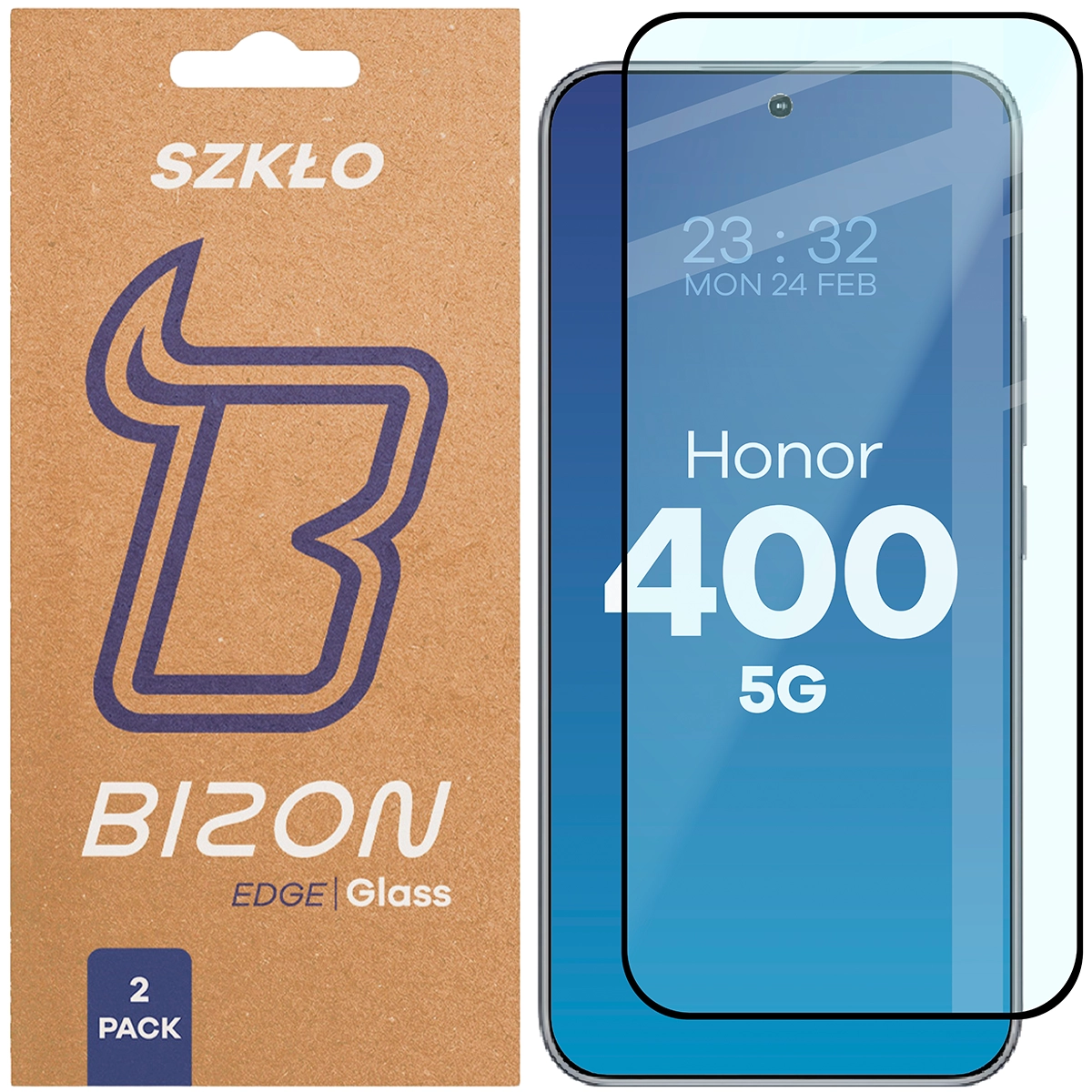 Szkło hartowane na cały ekran Bizon Glass Edge Duo dla Honor 400 5G