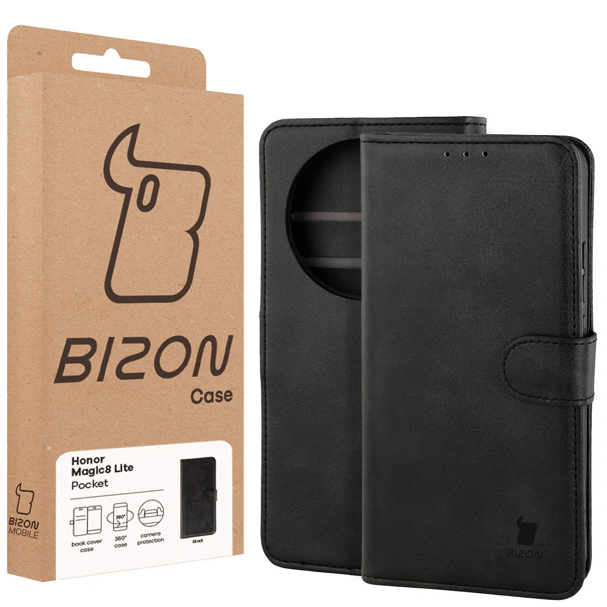 Przód pudełka Bizon Case z dedykowaną etykietą do Honor Magic8 Lite