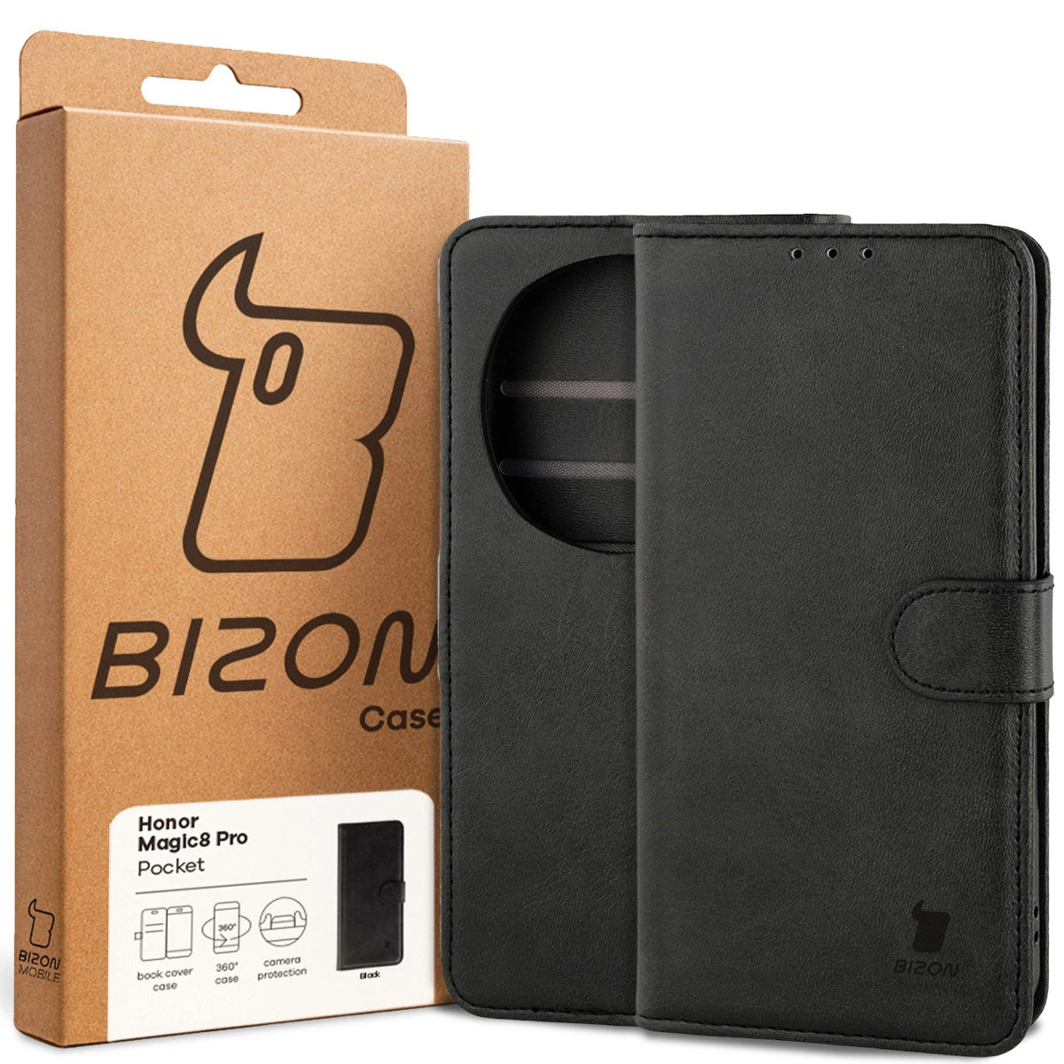 Przód pudełka Bizon Case z dedykowaną etykietą do Honor Magic8 Pro