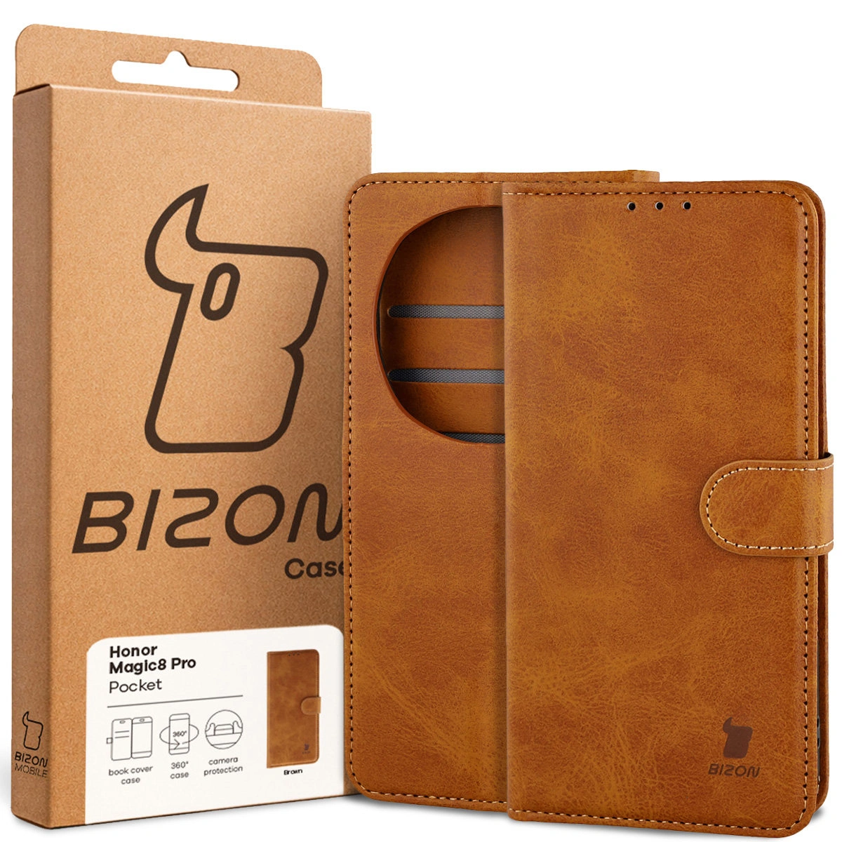 Przód pudełka Bizon Case z dedykowaną etykietą do Honor Magic8 Pro