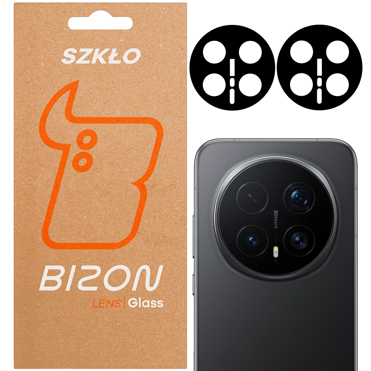 Pudełko i 2 sztuki szkła na aparat Bizon Glass Lens do Honor Magic8 Pro