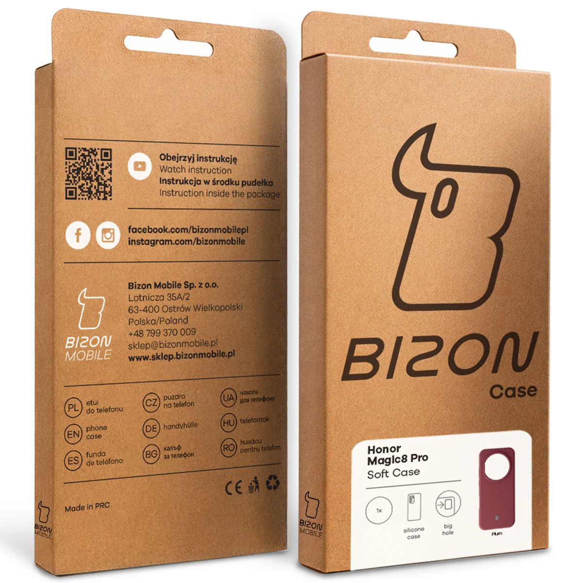 Kraftowe pudełko Bizon Case z dedykowaną etykietą do Honor Magic8 Pro