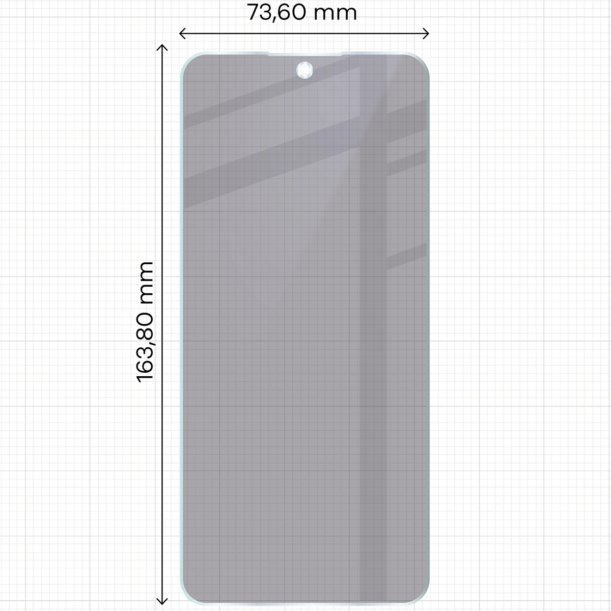 Wymiary szkła Bizon Hybrid Shadow do Honor X7d