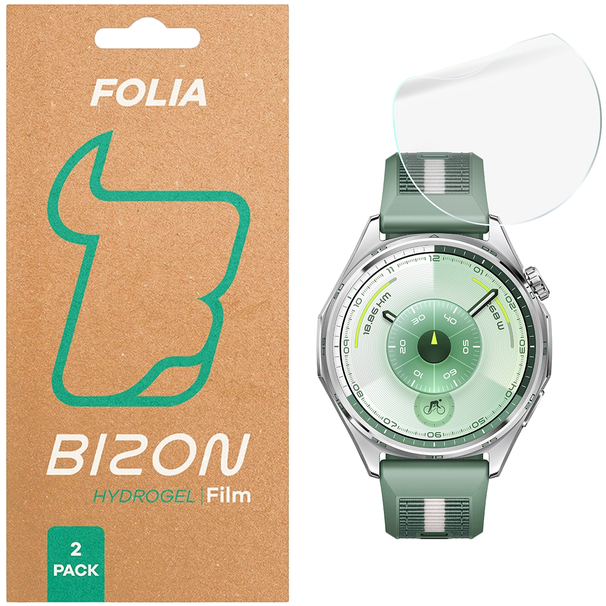Folia hydrożelowa Bizon Watch Film Hydrogel Duo dla Huawei Watch GT6 46 mm