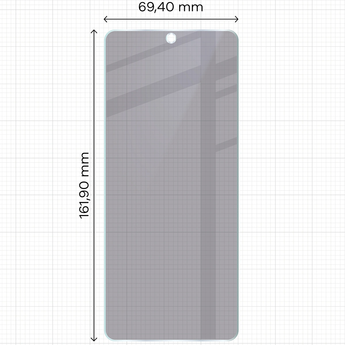 Wymiary szkła Bizon Hybrid Shadow do Infinix Hot 40 Pro