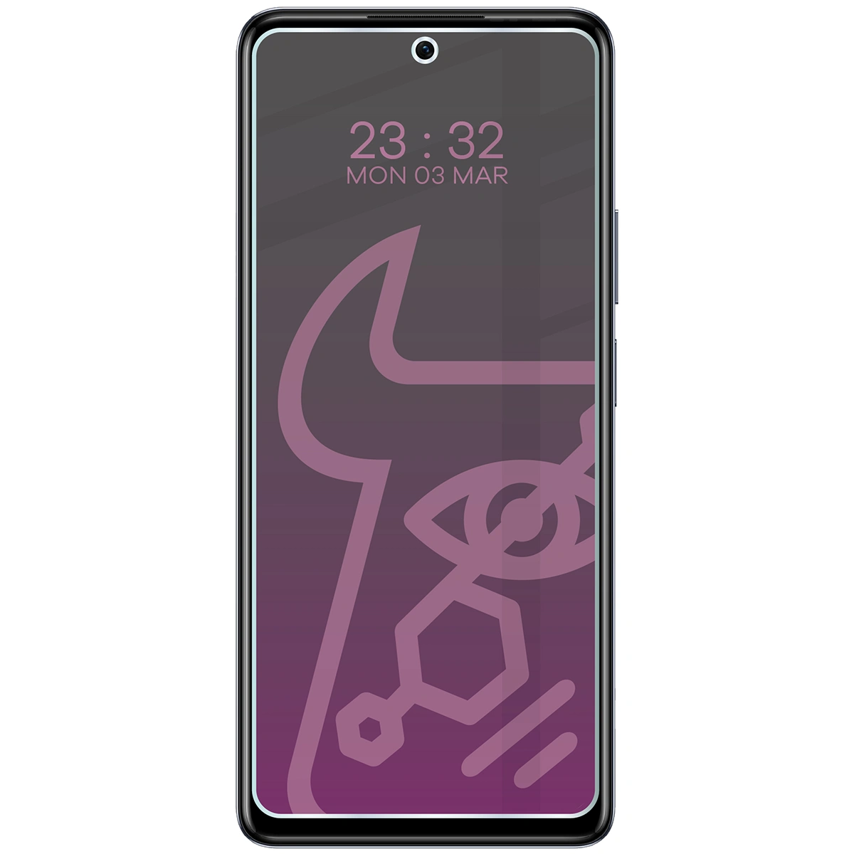 Wizualizacja szkła Hybrid Shadow nałożonego na telefon Infinix Hot 40 Pro