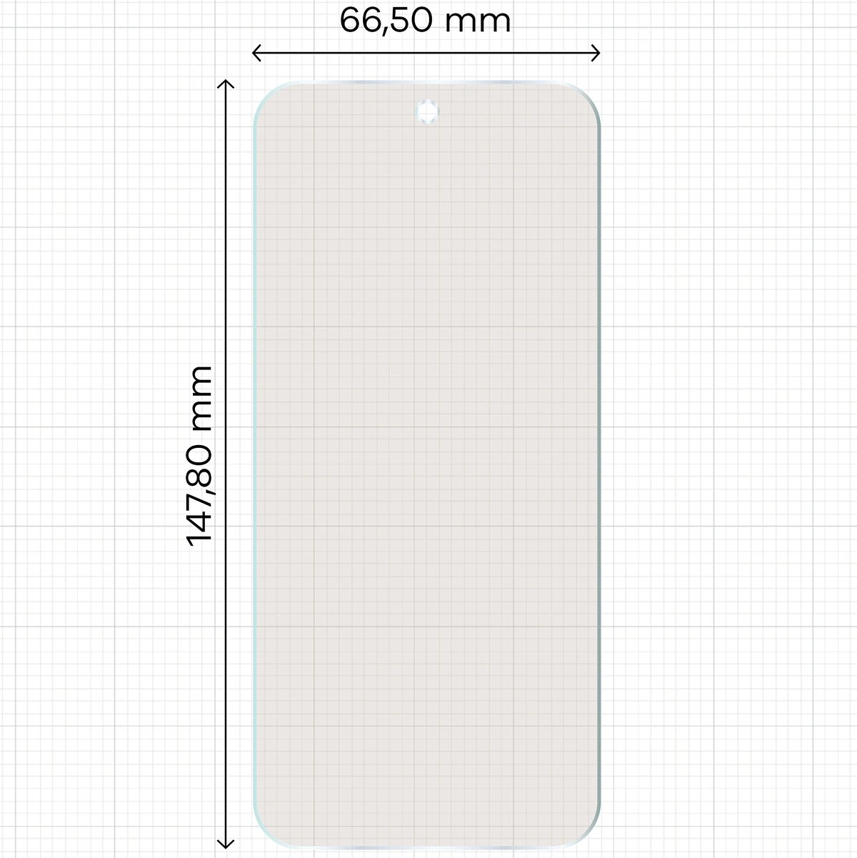 Miarka z wymiarami folii matowej Bizon Film Sun Duo do Motorola Edge 60 Neo