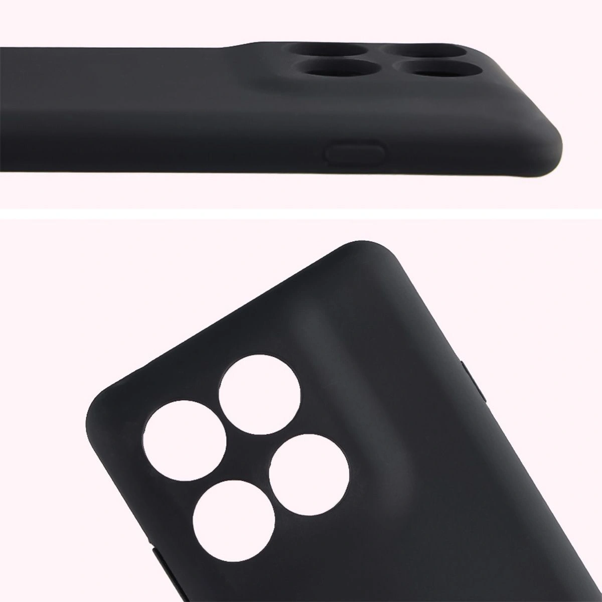 Zbliżenie na wycięcia na obiektywy w etui Bizon Soft Case do Motorola Edge 60 Pro
