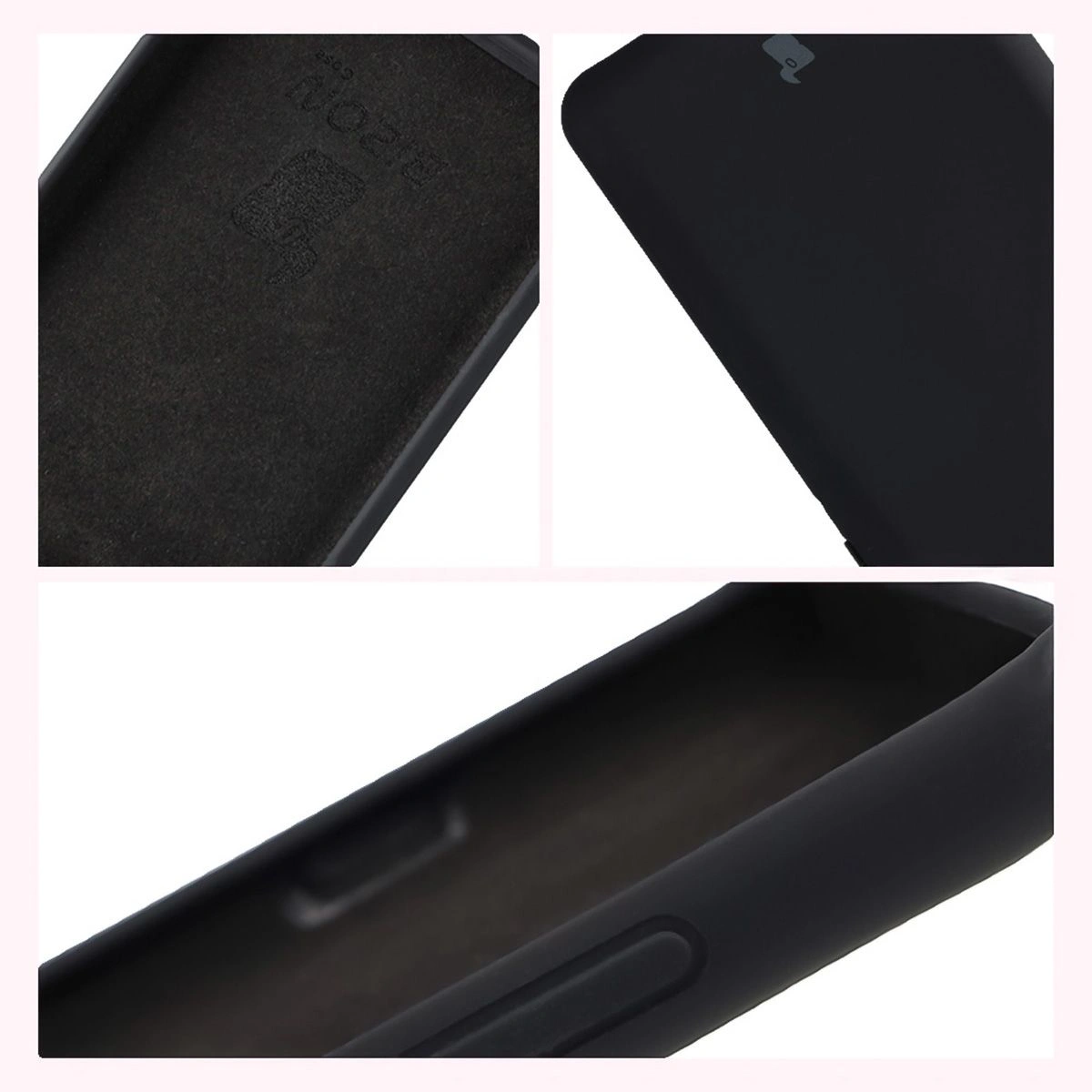 Konstrukcja etui Bizon Soft Case: zintegrowane osłony, podwyższone krawędzie i wyściółka z mikrofibry do Motorola Edge 60 Pro
