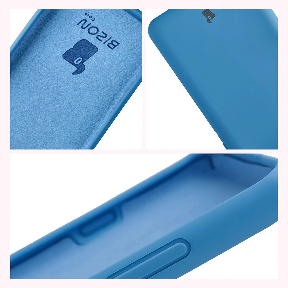 Konstrukcja etui Bizon Soft Case: zintegrowane osłony, podwyższone krawędzie i wyściółka z mikrofibry do Motorola Edge 60 Pro