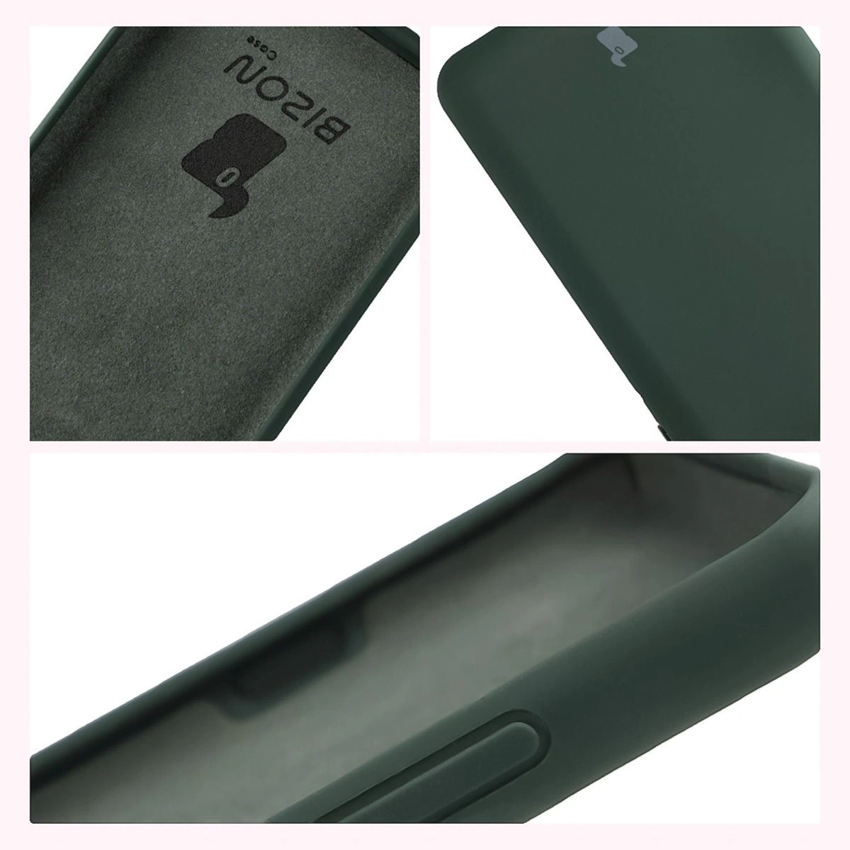 Konstrukcja etui Bizon Soft Case: zintegrowane osłony, podwyższone krawędzie i wyściółka z mikrofibry do Motorola Edge 60 Pro