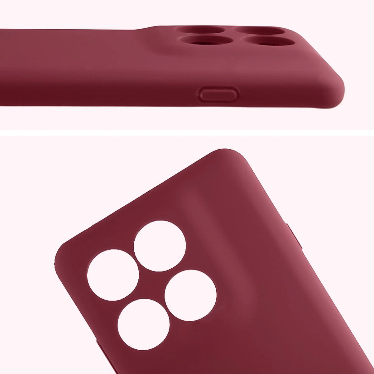 Zbliżenie na wycięcia na obiektywy w etui Bizon Soft Case do Motorola Edge 60 Pro