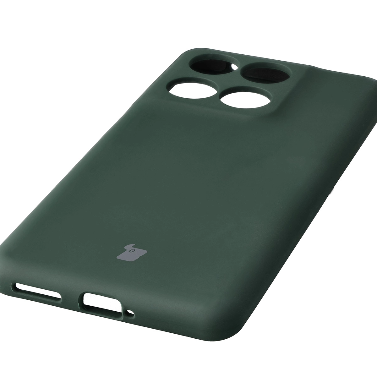 Zbliżenie na precyzyjne wycięcia i możliwość ładowania indukcyjnego w etui Bizon Soft Case do Motorola Edge 60 Fusion / Motorola Edge 60