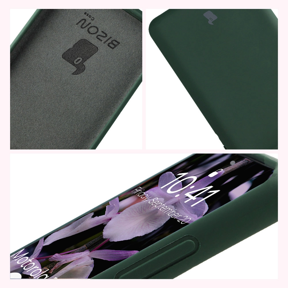 Konstrukcja etui Bizon Soft Case: zintegrowane osłony, podwyższone krawędzie i wyściółka z mikrofibry do Motorola Edge 60 Fusion / Motorola Edge 60