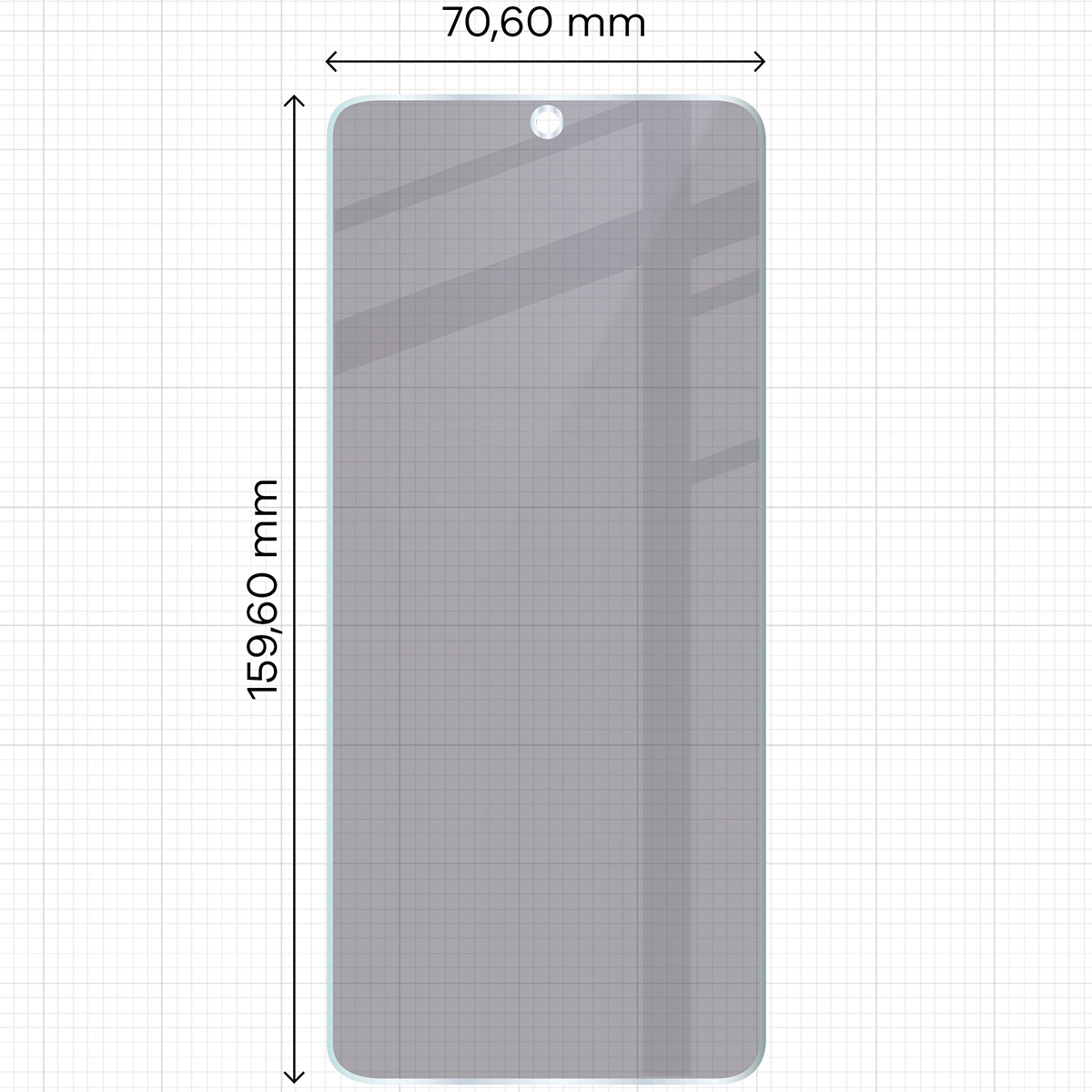 Wymiary szkła Bizon Hybrid Shadow do Motorola Moto E15