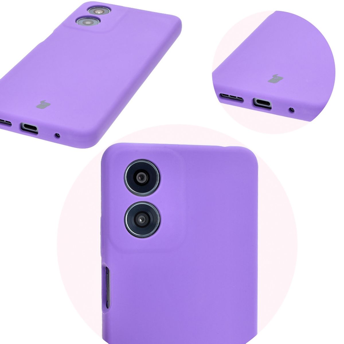 Zbliżenie na precyzyjne wycięcia i możliwość ładowania indukcyjnego w etui Bizon Soft Case