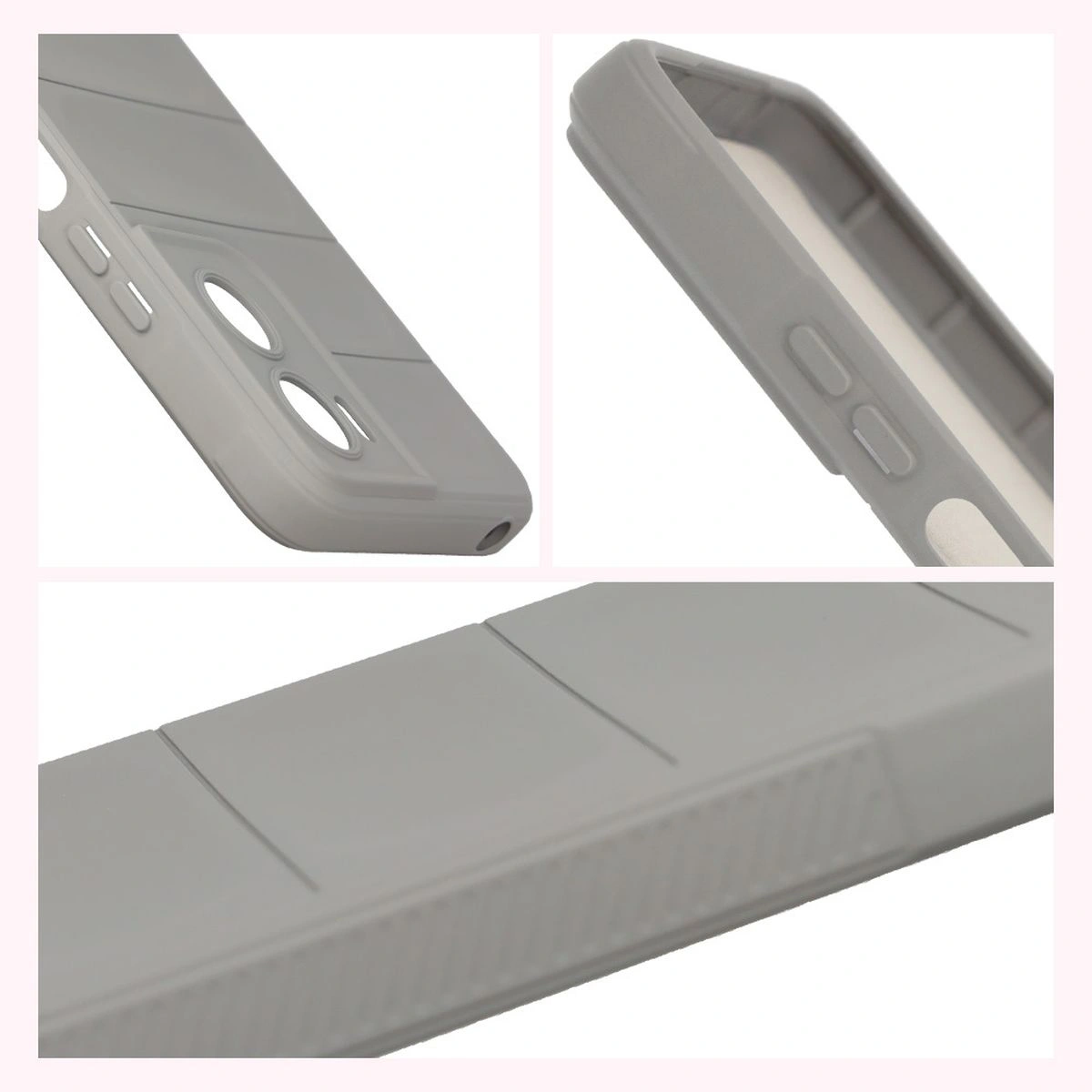 Teksturowane boki i podwyższone krawędzie ekranu i aparatu w etui Bizon Case Tur do Motorola Moto G06 4G / Motorola Moto G06 Power 4G