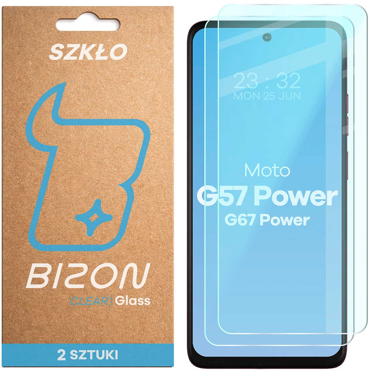 Szkło hartowane Bizon Glass Clear Duo do Motorola Moto G57 Power / Motorola Moto G67 Power, 2 sztuki
