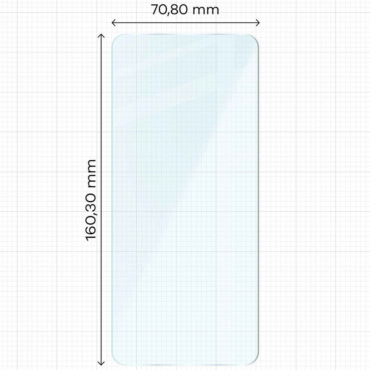 Miarka z wymiarami szkła hartowanego Bizon Glass Clear Duo do Motorola Moto G57 Power / Motorola Moto G67 Power