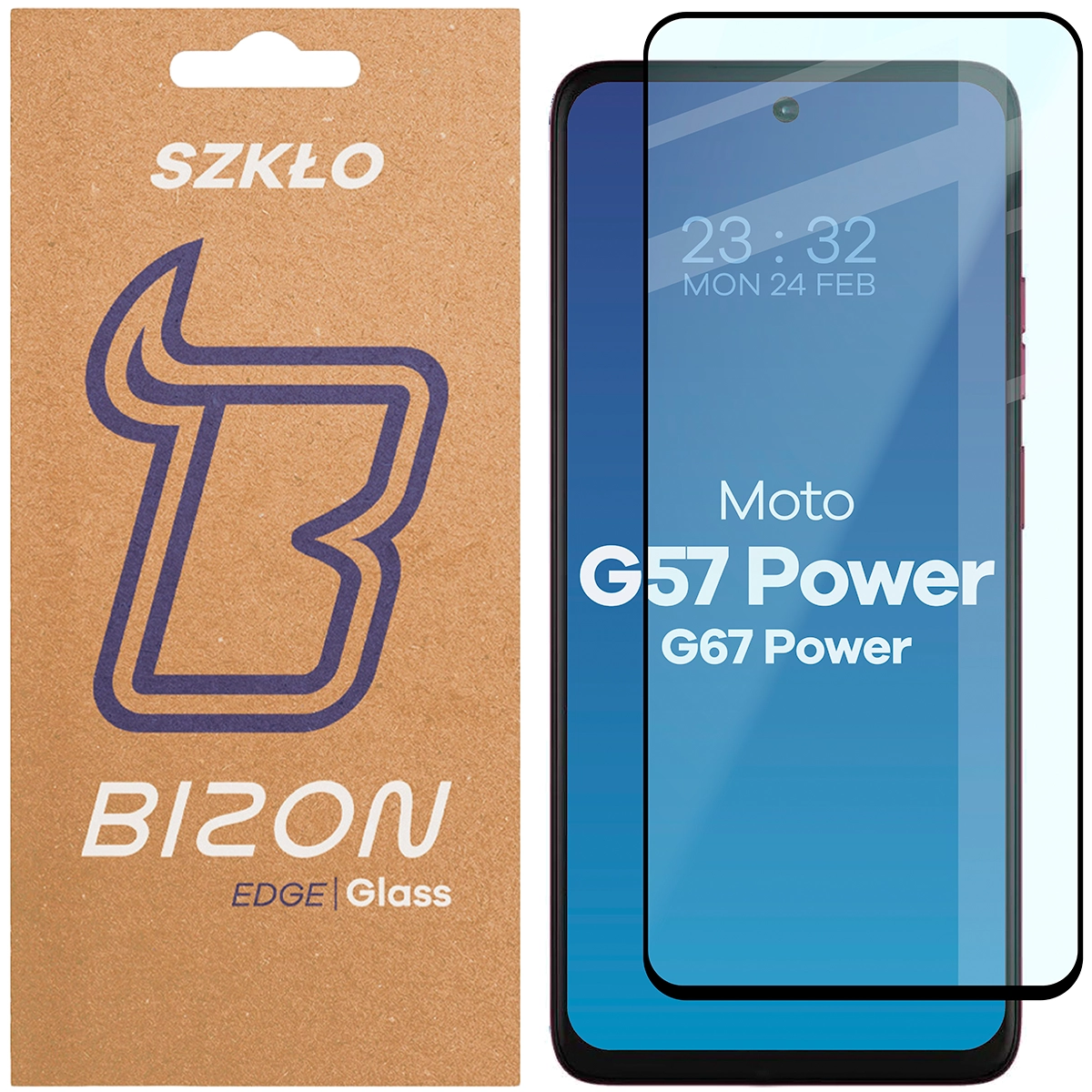Szkło hartowane na cały ekran Bizon Glass Edge dla Motorola Moto G57 Power / Motorola Moto G67 Power