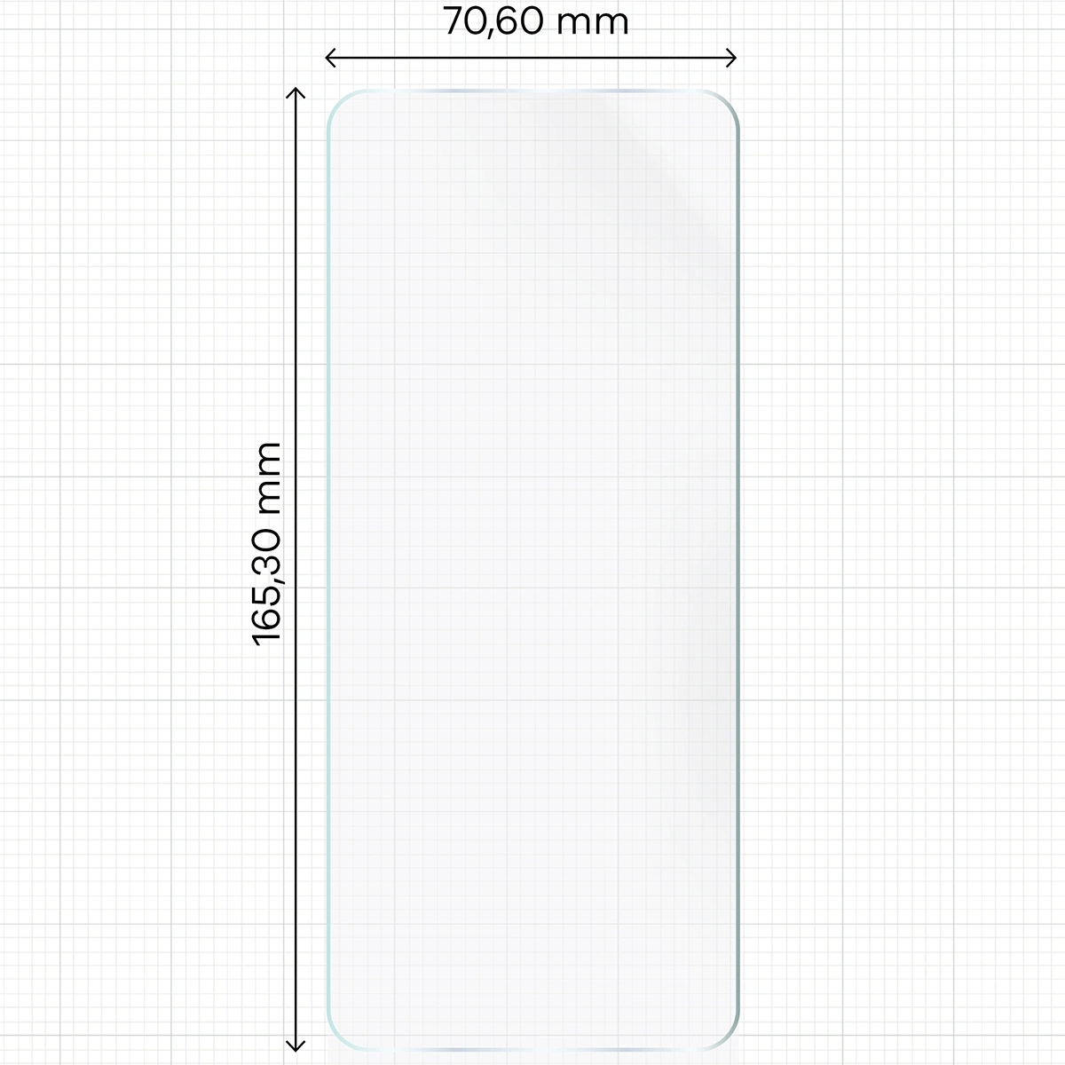 Miarka z wymiarami folii hydrożelowej Bizon Film Hydrogel Front do Motorola Moto G75 5G