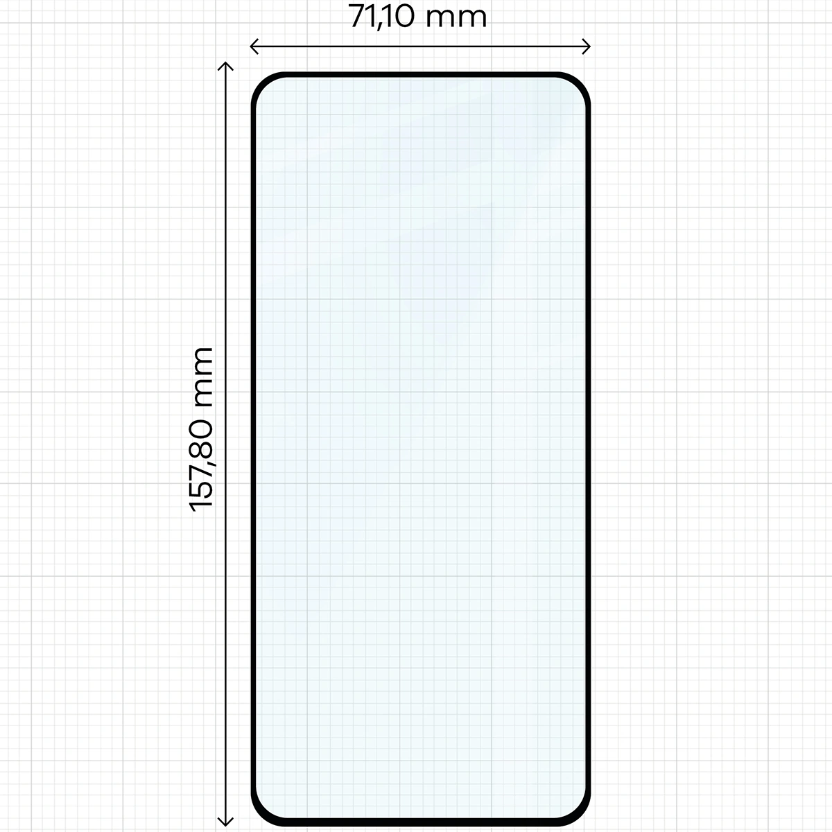 Wymiary szkła Bizon Glass Edge do Motorola Moto G86 5G / Motorola Moto G86 Power 5G