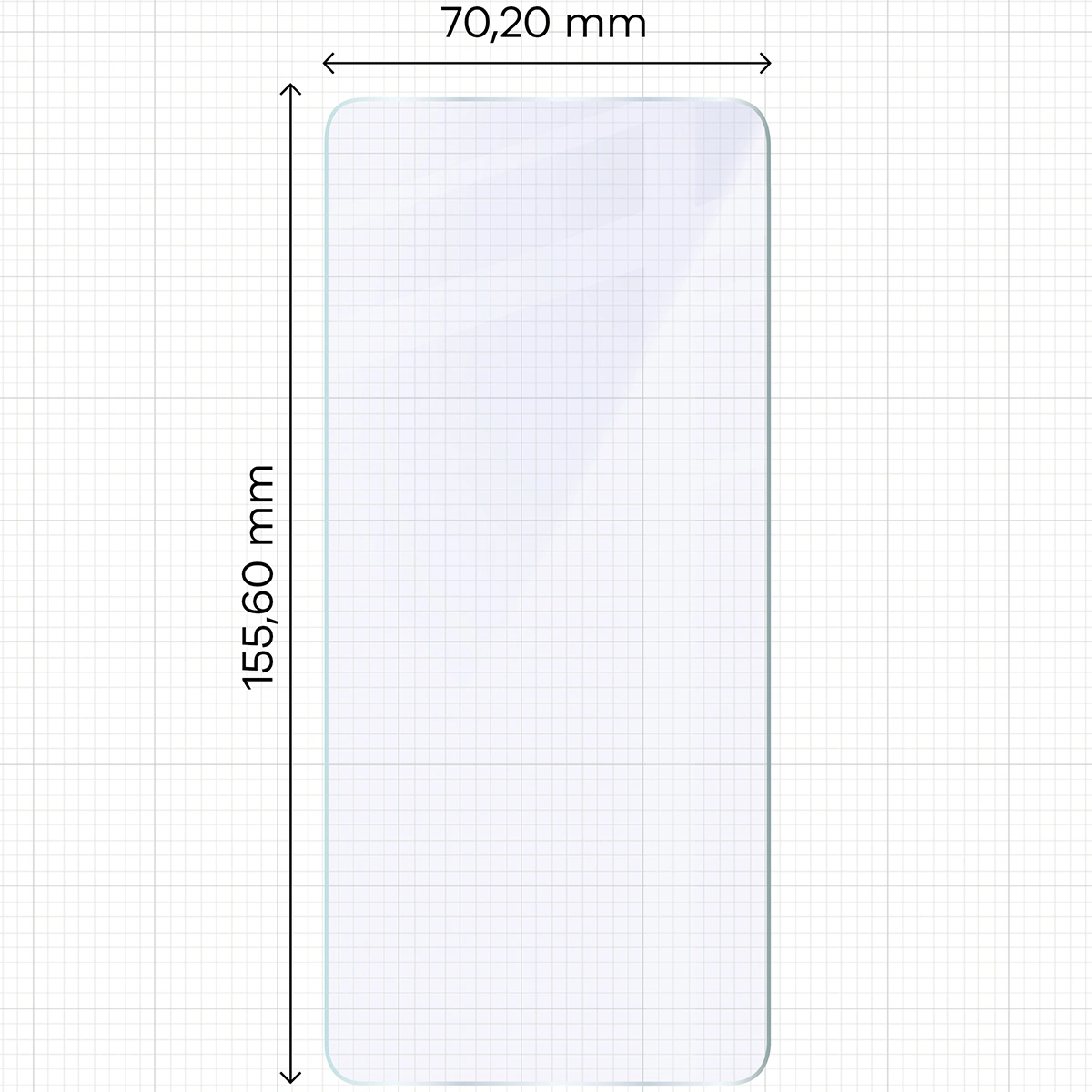 Miarka z wymiarami szkła hybrydowego Bizon Hybrid Mule do Motorola Moto G86 Power 5G